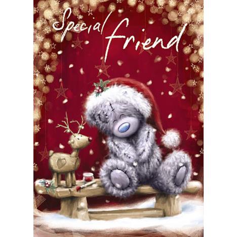 Special Friend Softly Drawn Me to You Bear Christmas Card